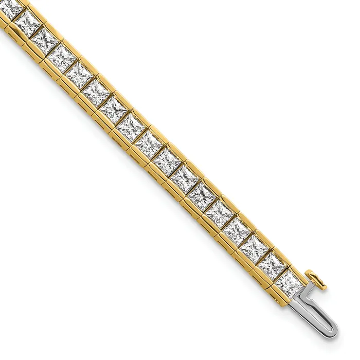 Goldia Bracelets 14k Yellow Gold 10 ctw Lab Grown Diamond VSSI G Princess Tennis Bracelet Goldia Bracelets 14k Yellow Gold 10 ctw Lab Grown Diamond VSSI G Princess Tennis Bracelet