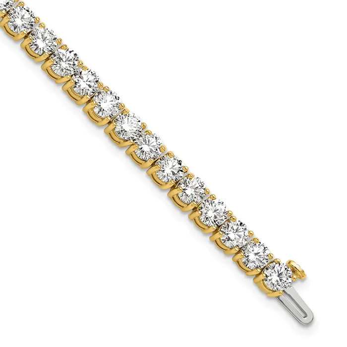 Goldia Bracelets 14k Yellow Gold 12 12 Ct Lab Grown Diamond VSSI G Tennis Bracelet