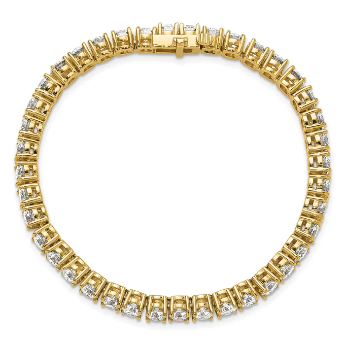 Goldia Bracelets 14k Yellow Gold 12 12 Ct Lab Grown Diamond VSSI G Tennis Bracelet