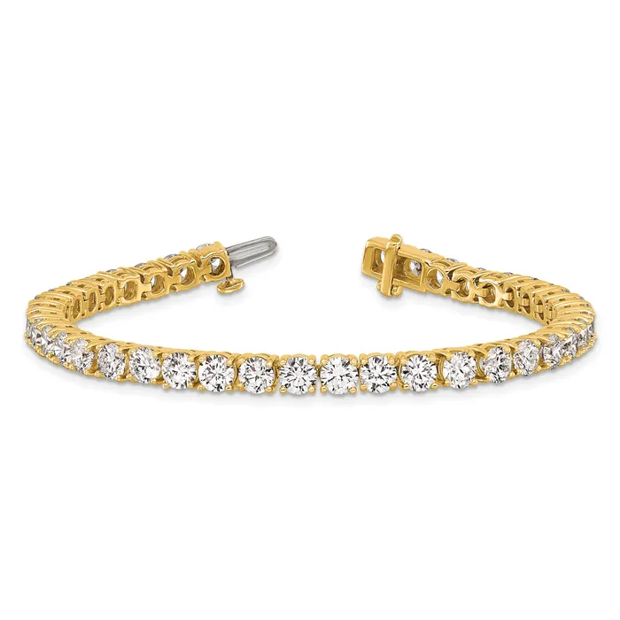 Goldia Bracelets 14k Yellow Gold 12 12 Ct Lab Grown Diamond VSSI G Tennis Bracelet