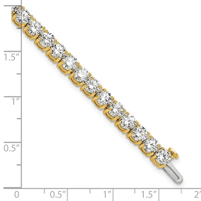 Goldia Bracelets 14k Yellow Gold 12 12 Ct Lab Grown Diamond VSSI G Tennis Bracelet