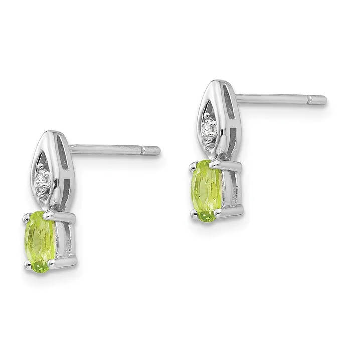 goldiaca Earrings 14k White Gold Peridot Diamond Earring