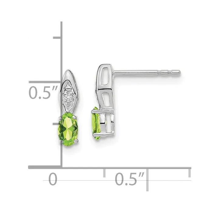 goldiaca Earrings 14k White Gold Peridot Diamond Earring