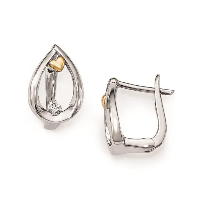 goldiaca Earrings Sterling Silver and 14k Gold Arms of Love Diamond Teardrop Earrings goldiaca Earrings Sterling Silver and 14k Gold Arms of Love Diamond Teardrop Earrings