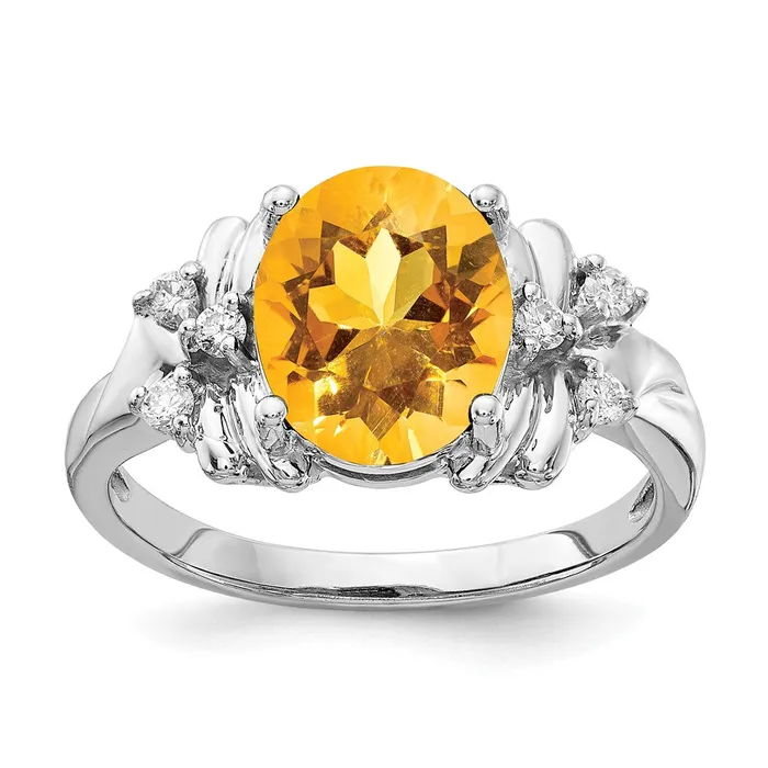 goldiaca Rings 14k White Gold 10x8mm Oval Citrine Checker A Real Diamond ring goldiaca Rings 14k White Gold 10x8mm Oval Citrine Checker A Real Diamond ring