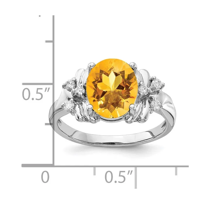 goldiaca Rings 14k White Gold 10x8mm Oval Citrine Checker A Real Diamond ring goldiaca Rings 14k White Gold 10x8mm Oval Citrine Checker A Real Diamond ring