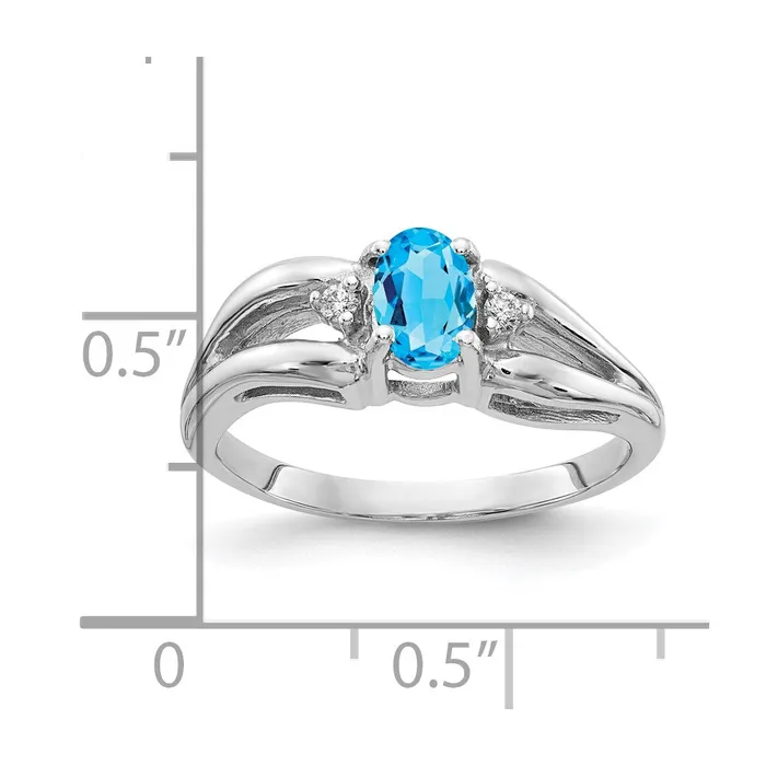 goldiaca Rings 14k White Gold 6x4mm Oval Blue Topaz Checker VS Real Diamond ring goldiaca Rings 14k White Gold 6x4mm Oval Blue Topaz Checker VS Real Diamond ring