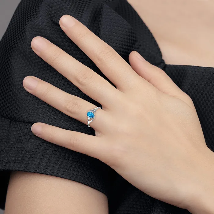goldiaca Rings 14k White Gold 6x4mm Oval Blue Topaz Checker VS Real Diamond ring goldiaca Rings 14k White Gold 6x4mm Oval Blue Topaz Checker VS Real Diamond ring