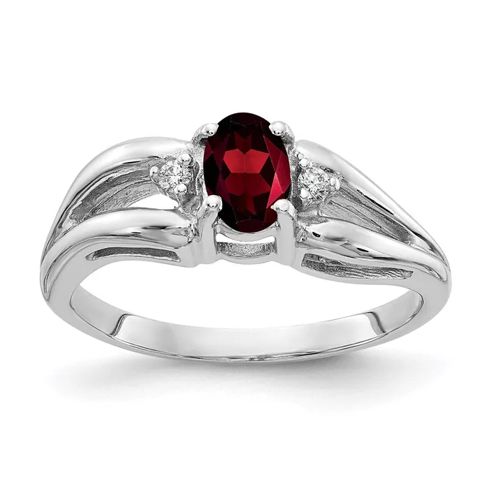 goldiaca Rings 14k White Gold 6x4mm Oval Garnet Checker VS Real Diamond ring goldiaca Rings 14k White Gold 6x4mm Oval Garnet Checker VS Real Diamond ring