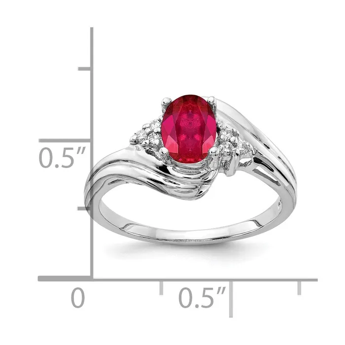 goldiaca Rings 14k White Gold 7x5mm Oval Ruby A Real Diamond ring