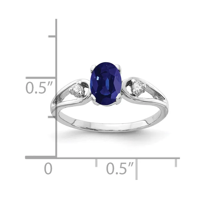 goldiaca Rings 14k White Gold 7x5mm Oval Sapphire A Real Diamond ring