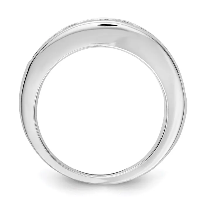 goldiaca Rings 14K White Gold 9Stone Real Diamond Channel Band