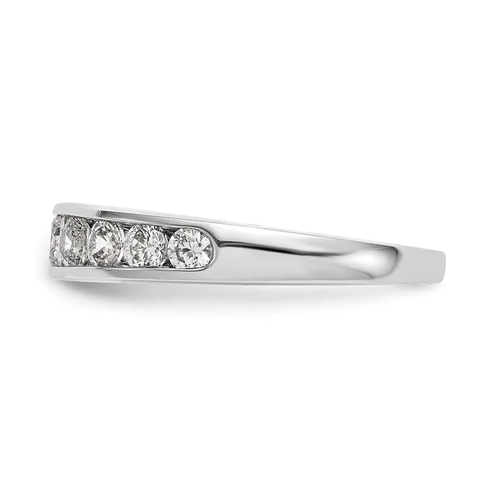 goldiaca Rings 14K White Gold 9Stone Real Diamond Channel Band