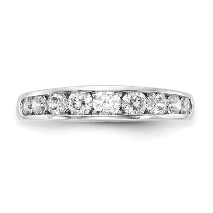 goldiaca Rings 14K White Gold 9Stone Real Diamond Channel Band