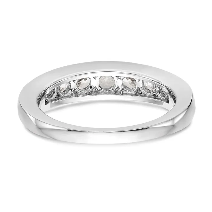 goldiaca Rings 14K White Gold 9Stone Real Diamond Channel Band