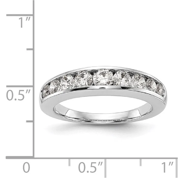 goldiaca Rings 14K White Gold 9Stone Real Diamond Channel Band