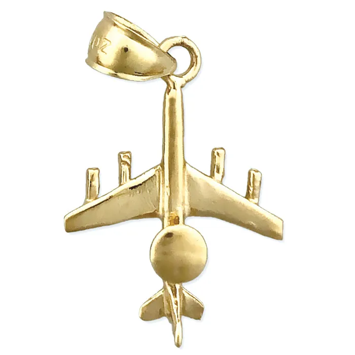 Goldia Charm Necklaces 14K Gold 3 Dimensional E3 Sentry AWACS Aircraft Charm Goldia Charm Necklaces 14K Gold 3 Dimensional E3 Sentry AWACS Aircraft Charm