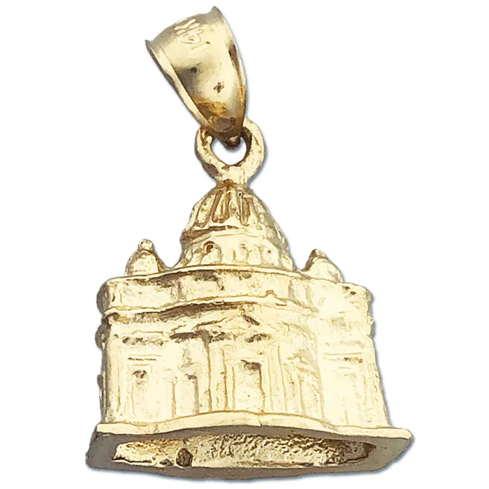 Goldia Charm Necklaces 14K Gold 3D Vatican Rome Charm