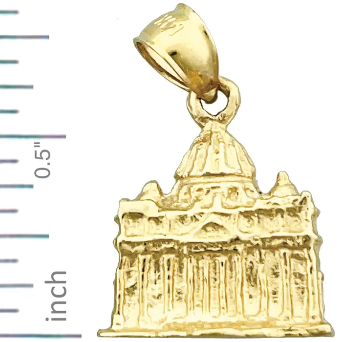 Goldia Charm Necklaces 14K Gold 3D Vatican Rome Charm