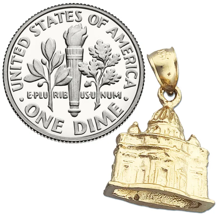 Goldia Charm Necklaces 14K Gold 3D Vatican Rome Charm