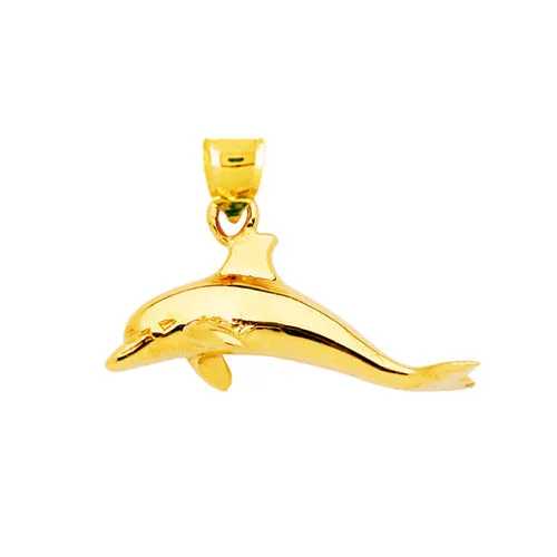 Goldia Charm Necklaces 14K Gold Dolphin Mini Charm