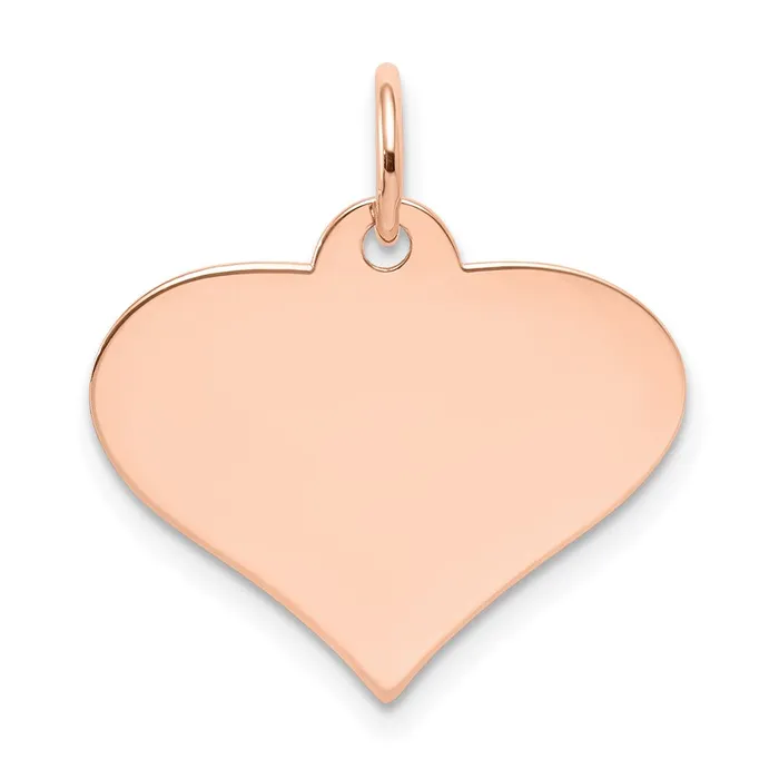 Goldia Charm Necklaces 14k Rose Gold Plain 018 Gauge Engraveable Heart Disc Charm Goldia Charm Necklaces 14k Rose Gold Plain 018 Gauge Engraveable Heart Disc Charm