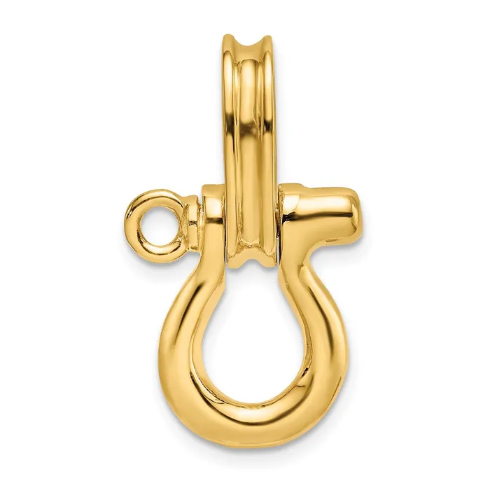 Goldia Charm Necklaces 14k Yellow Gold 3D Medium Shackle Charm