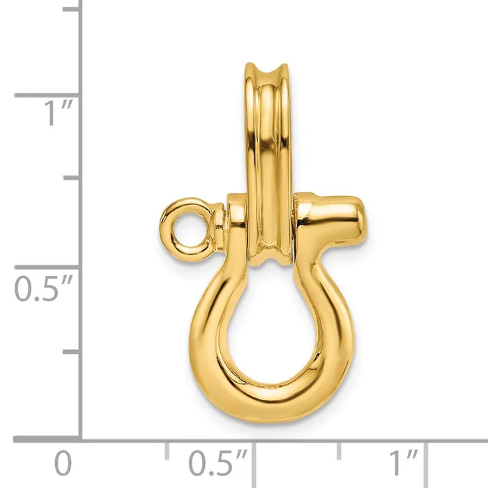 Goldia Charm Necklaces 14k Yellow Gold 3D Medium Shackle Charm