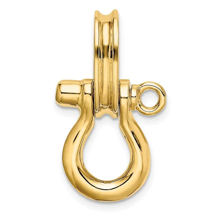 Goldia Charm Necklaces 14k Yellow Gold 3D Medium Shackle Charm