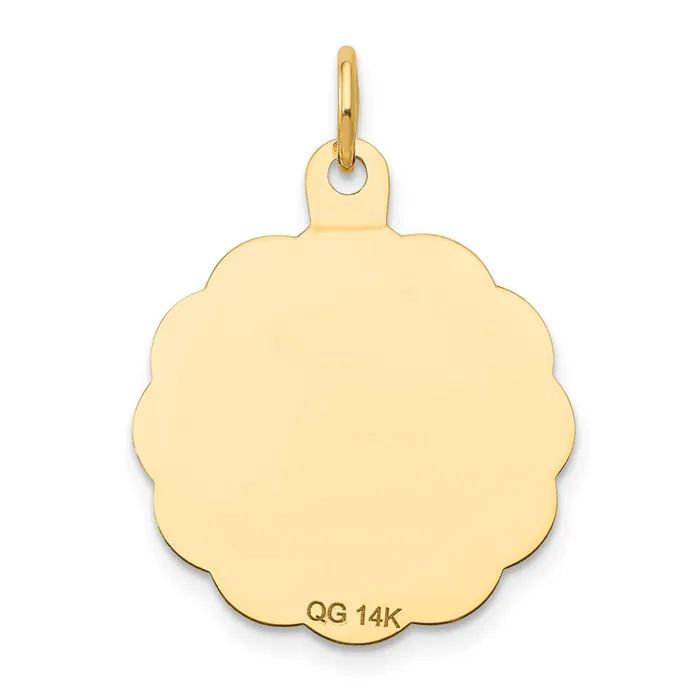 Goldia Charm Necklaces 14k Yellow Gold First Holy Communion Disc Charm