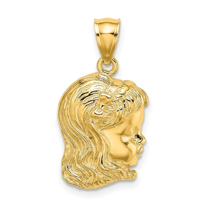 Goldia Charm Necklaces 14k Yellow Gold Girl Head Charm