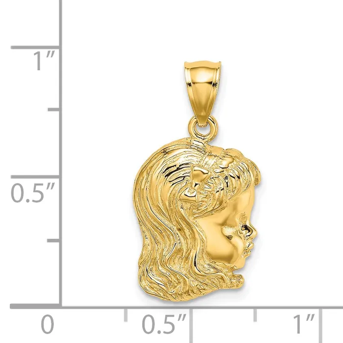 Goldia Charm Necklaces 14k Yellow Gold Girl Head Charm