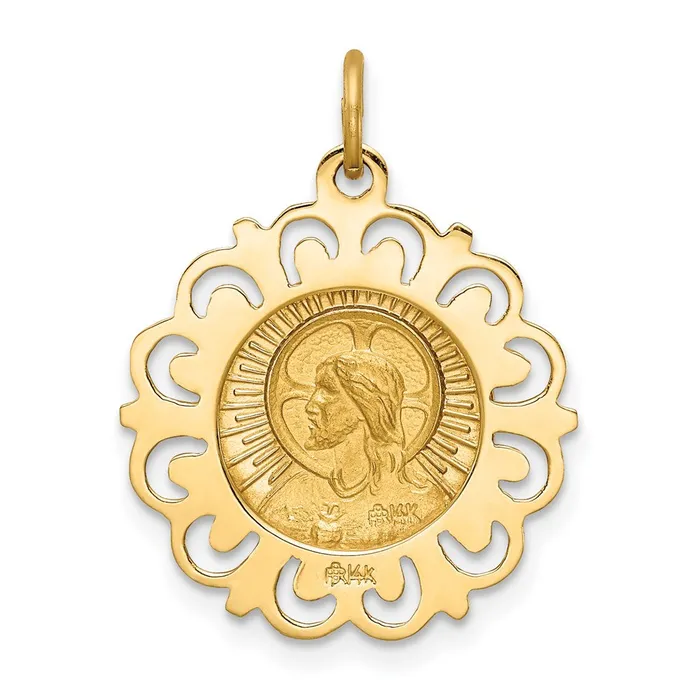 Goldia Charm Necklaces 14k Yellow Gold Matka Boska Medal Charm