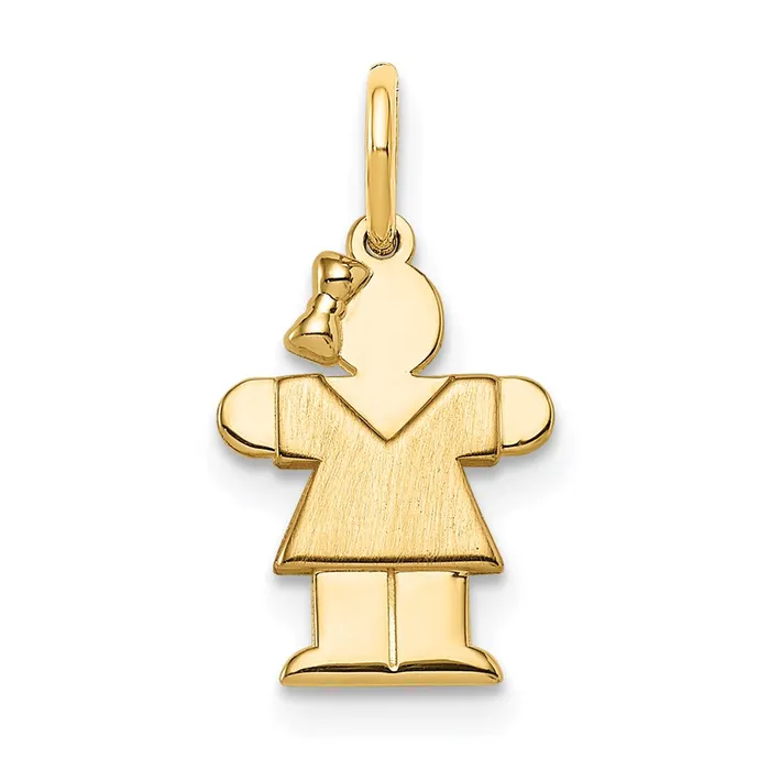 Goldia Charm Necklaces 14k Yellow Gold Mini Girl Hugs Charm