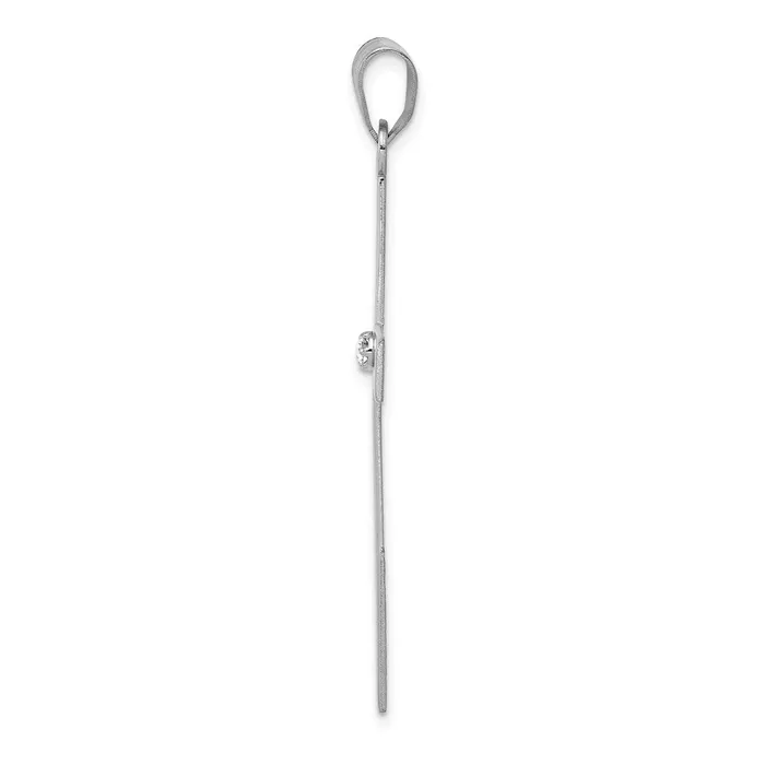 Goldiacom 14k White Gold 03ct Diamond Cross Pendant Necklaces