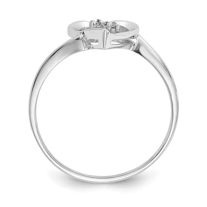 Goldiacom 14k White Gold A Real Diamond heart ring Rings