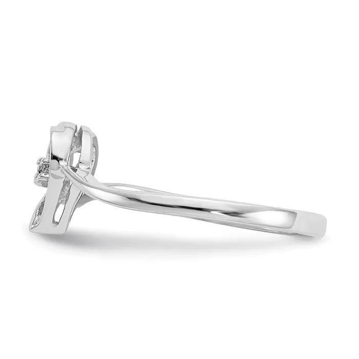 Goldiacom 14k White Gold A Real Diamond heart ring Rings