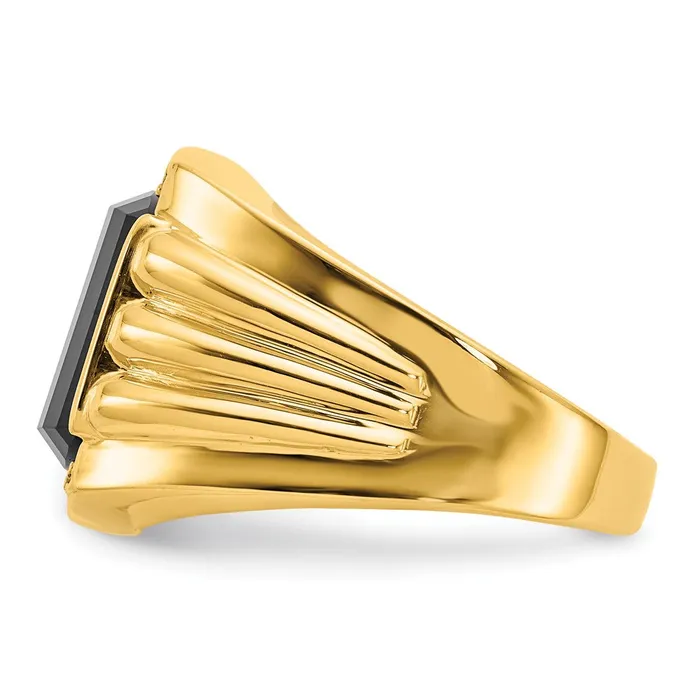 Goldiacom 14K Yellow Gold AA Real Diamond mens ring Rings