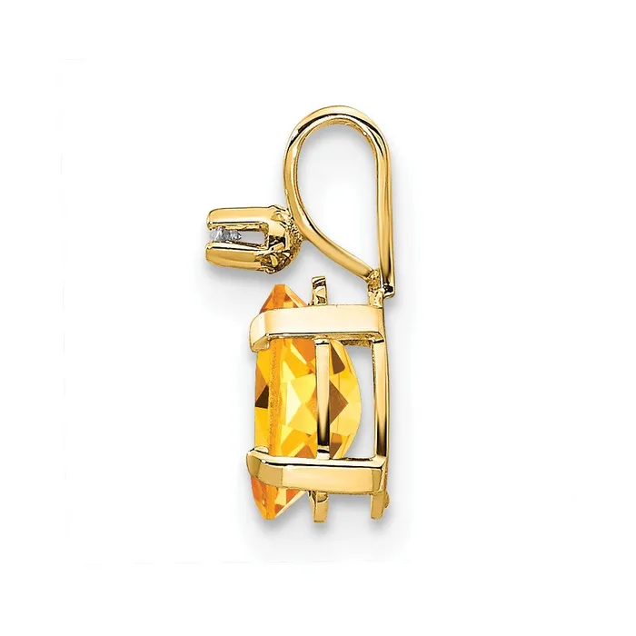 Goldiacom Necklaces 14k Diamond and Citrine Birthstone Pendant