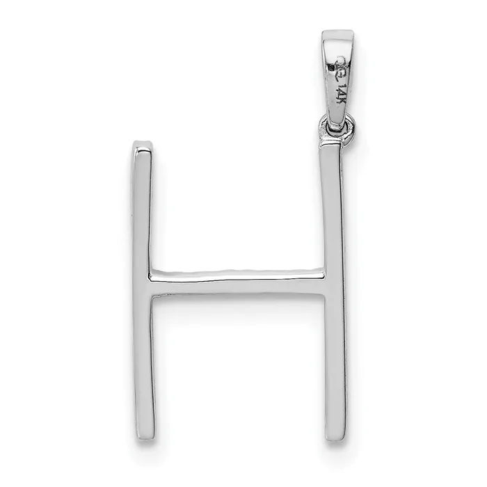 Goldiacom Necklaces 14k White Gold Diamond Initial H Pendant
