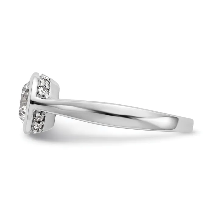 Goldiacom Rings 14k White Gold Round Bezel Set Simulated Diamond Engagement Ring Goldiacom Rings 14k White Gold Round Bezel Set Simulated Diamond Engagement Ring