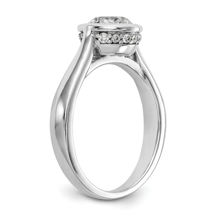 Goldiacom Rings 14k White Gold Round Bezel Set Simulated Diamond Engagement Ring Goldiacom Rings 14k White Gold Round Bezel Set Simulated Diamond Engagement Ring