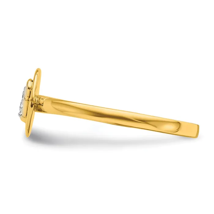 Goldiacom Rings 14k Yellow Gold Real Diamond Initial P Ring