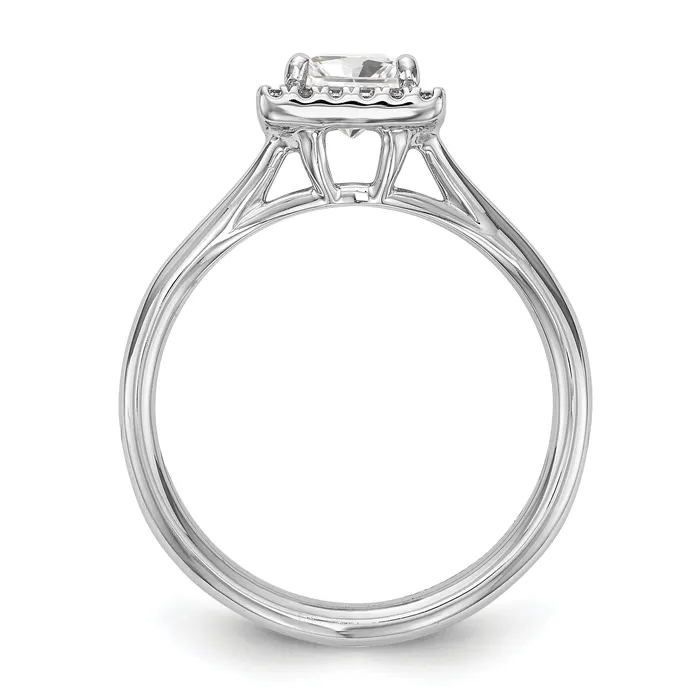 Goldiacom Rings 14kw Princess Halo Simulated Diamond Split Shank Engagement Ring