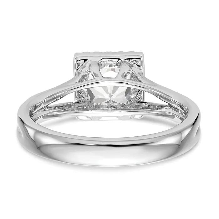 Goldiacom Rings 14kw Princess Halo Simulated Diamond Split Shank Engagement Ring