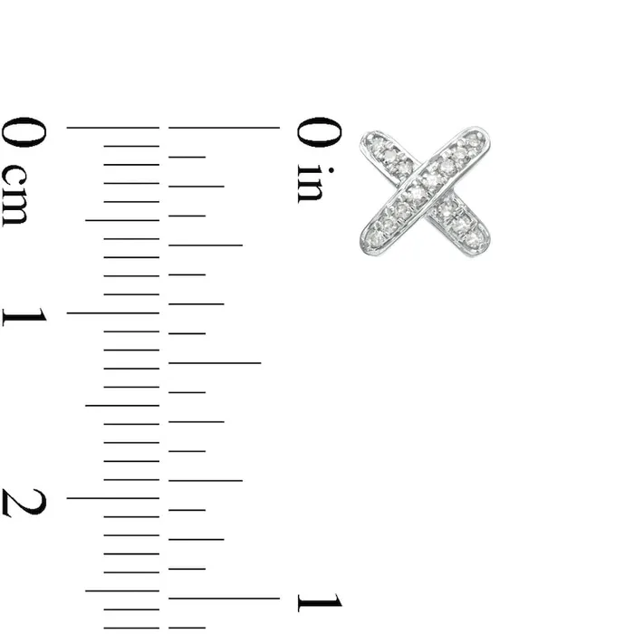Goldia Earrings 01 CT TW Diamond X Stud Earrings in 10K White Gold Goldia Earrings 01 CT TW Diamond X Stud Earrings in 10K White Gold
