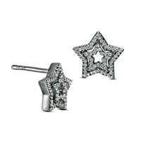 Goldia Earrings 02 CT TW Diamond Double Star Stud Earrings in Sterling Silver Goldia Earrings 02 CT TW Diamond Double Star Stud Earrings in Sterling Silver