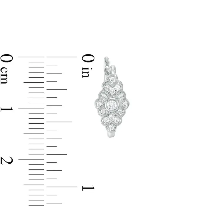 Goldia Earrings 02 CT TW Diamond Marquise Hoop Earrings in 10K White Gold Goldia Earrings 02 CT TW Diamond Marquise Hoop Earrings in 10K White Gold