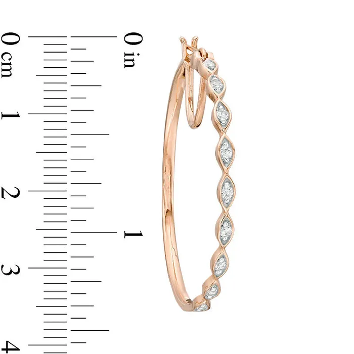 Goldia Earrings 033 CT TW Diamond Marquise Hoop Earrings in 10K Rose Gold Goldia Earrings 033 CT TW Diamond Marquise Hoop Earrings in 10K Rose Gold