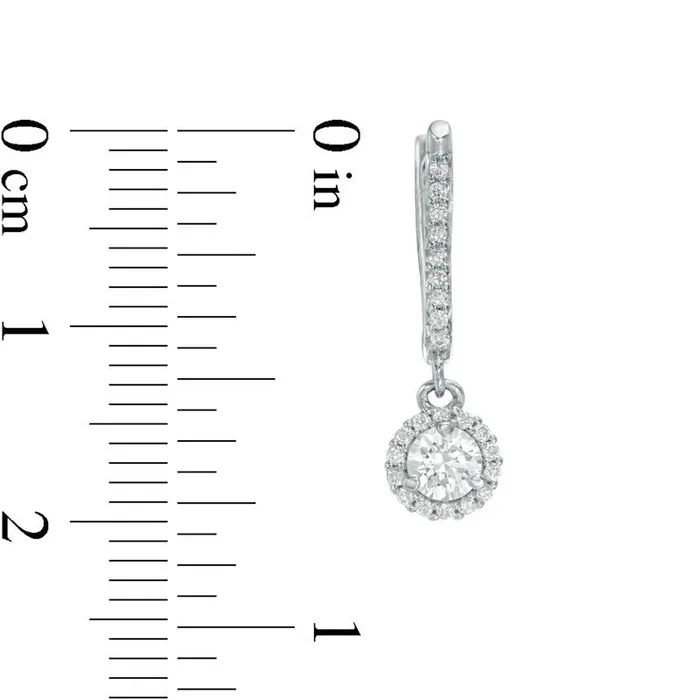 Goldia Earrings 075 CT TW Diamond Frame Drop Earrings in 10K White Gold Goldia Earrings 075 CT TW Diamond Frame Drop Earrings in 10K White Gold